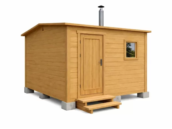 Каркасная баня 4х4 м. с двумя отделениями