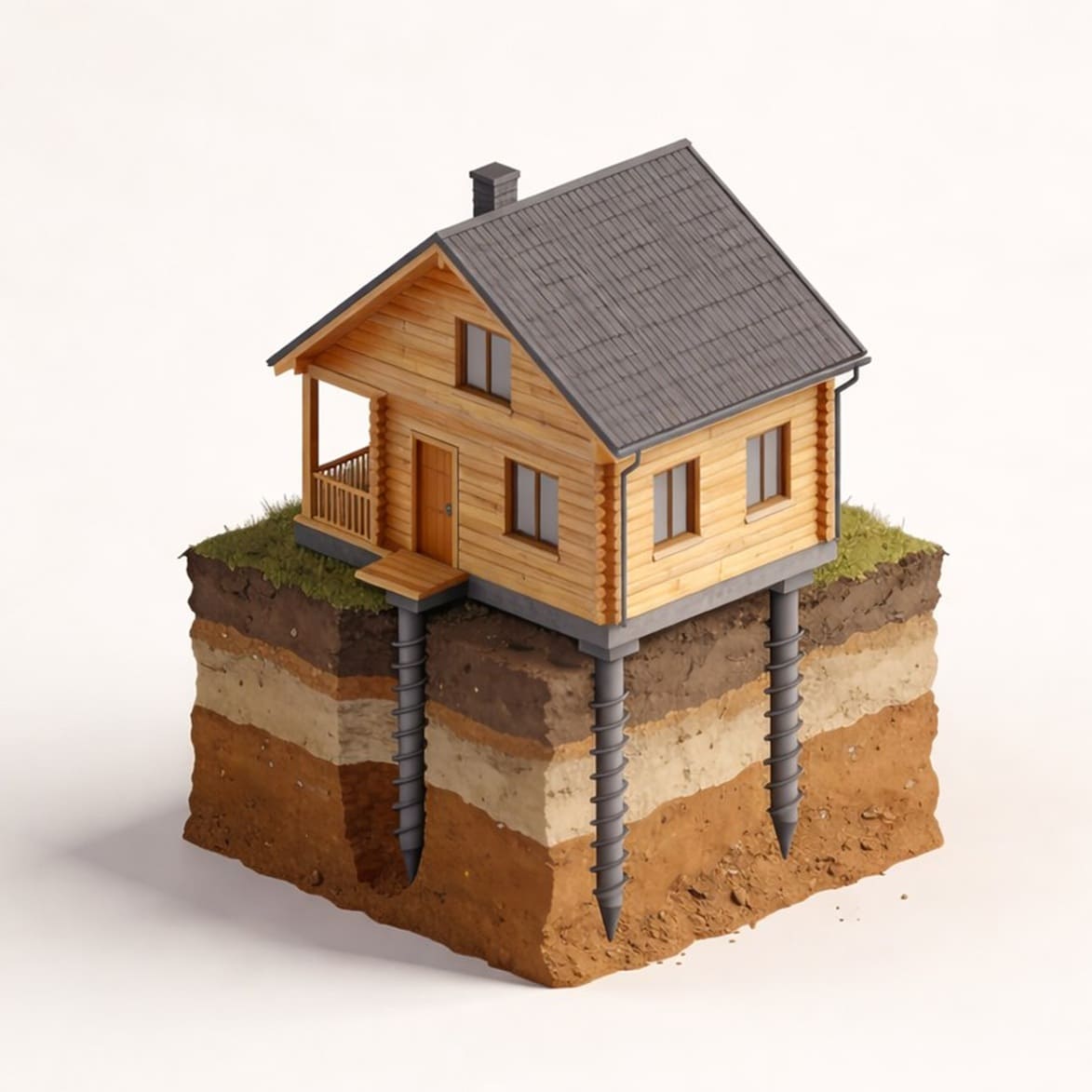 Свайно‑винтовой фундамент